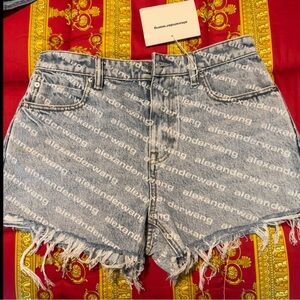 ALEXANDER WANG Blue Bite Denim Shorts